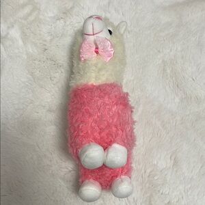 Cute Pink and White Plush Llama